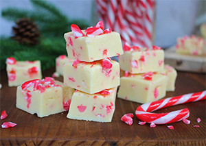 Peppermint Candy Cane White Chocolate Fudge