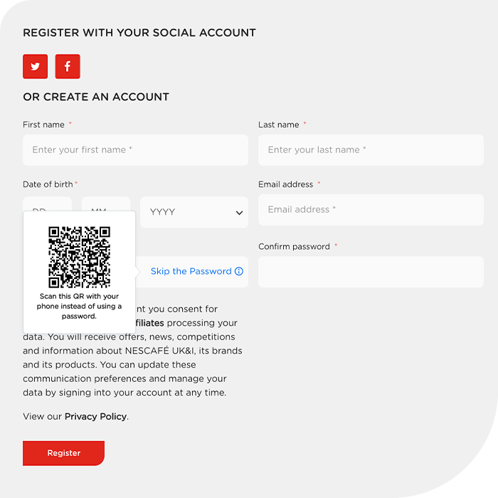 Skip the password